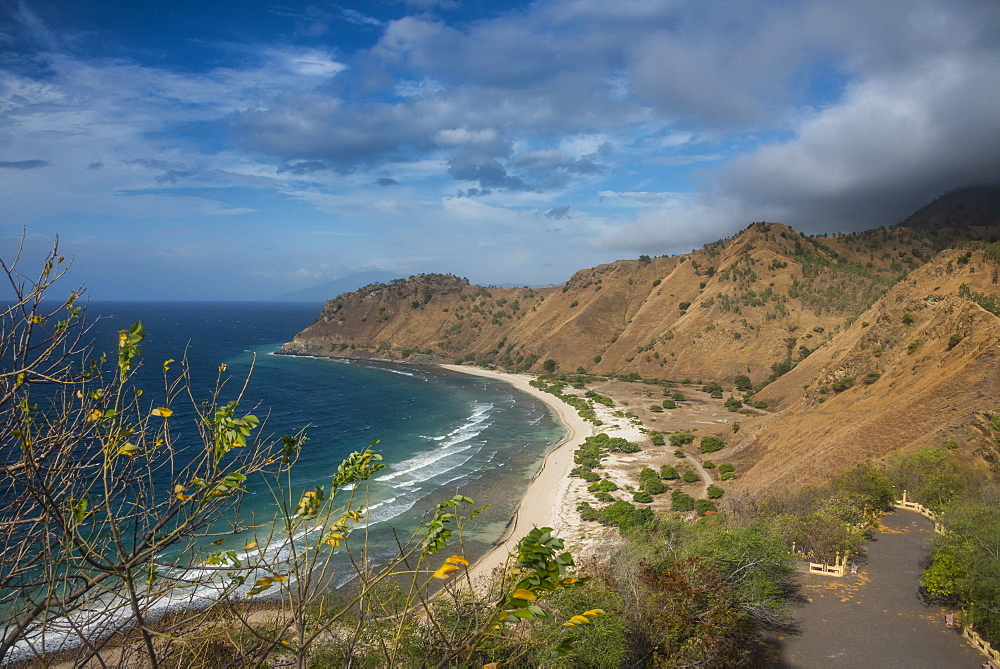 Beach below Cristo Rei of Dili statue, Dili, East Timor, Southeast Asia, Asia