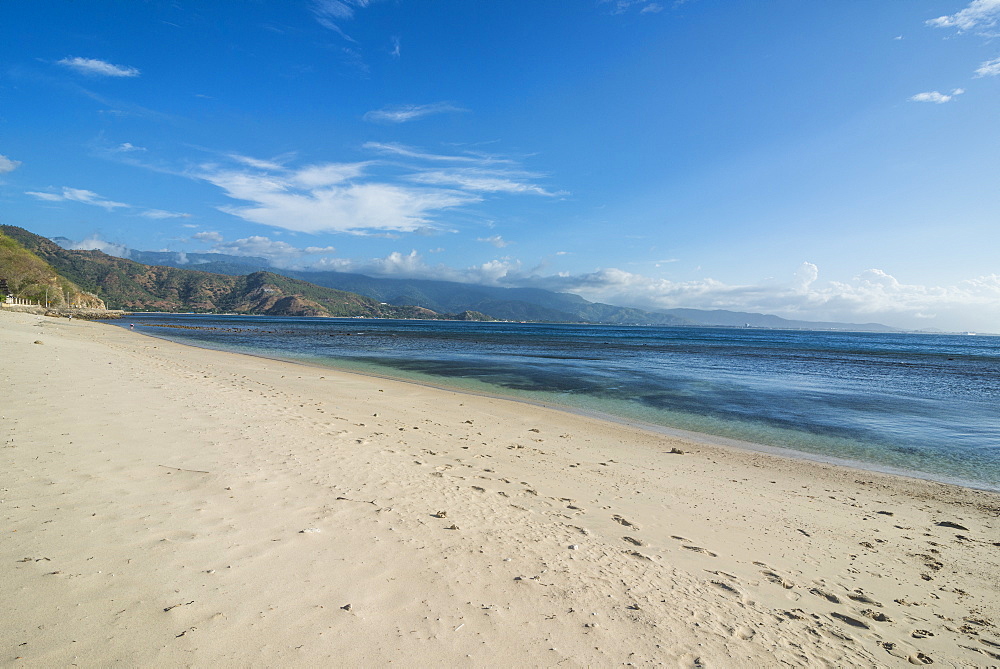 Beach below Cristo Rei of Dili statue, Dili, East Timor, Southeast Asia, Asia