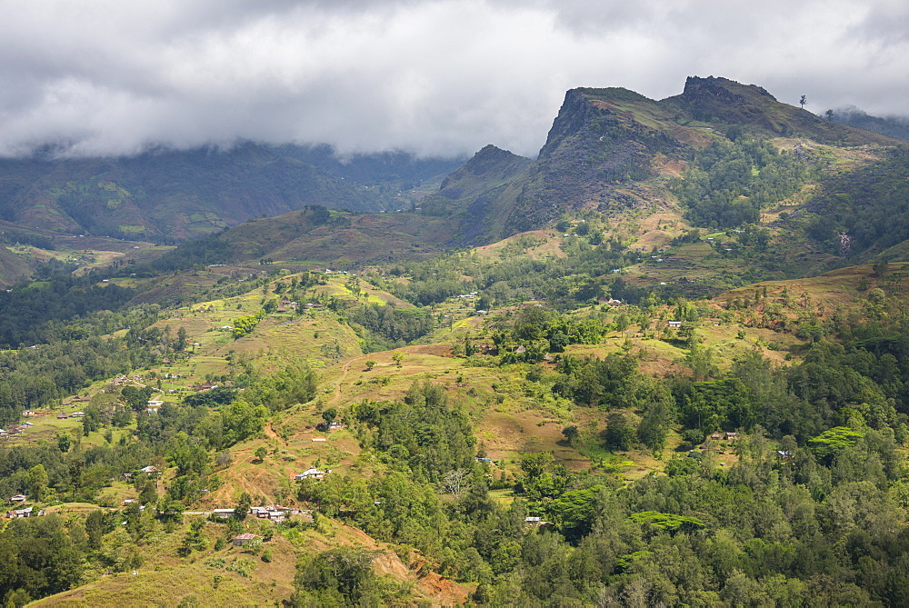 View over the mountains of Maubisse from the Pousada de Maubisse, mountain town of Maubisse, East Timor, Southeast Asia, Asia