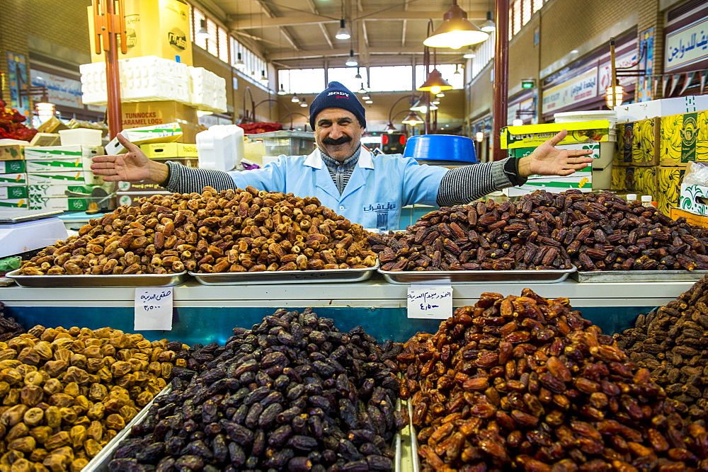 Local vendor selling all sorts of dates, Fish Market, Kuwait City, Kuwait, Middle East