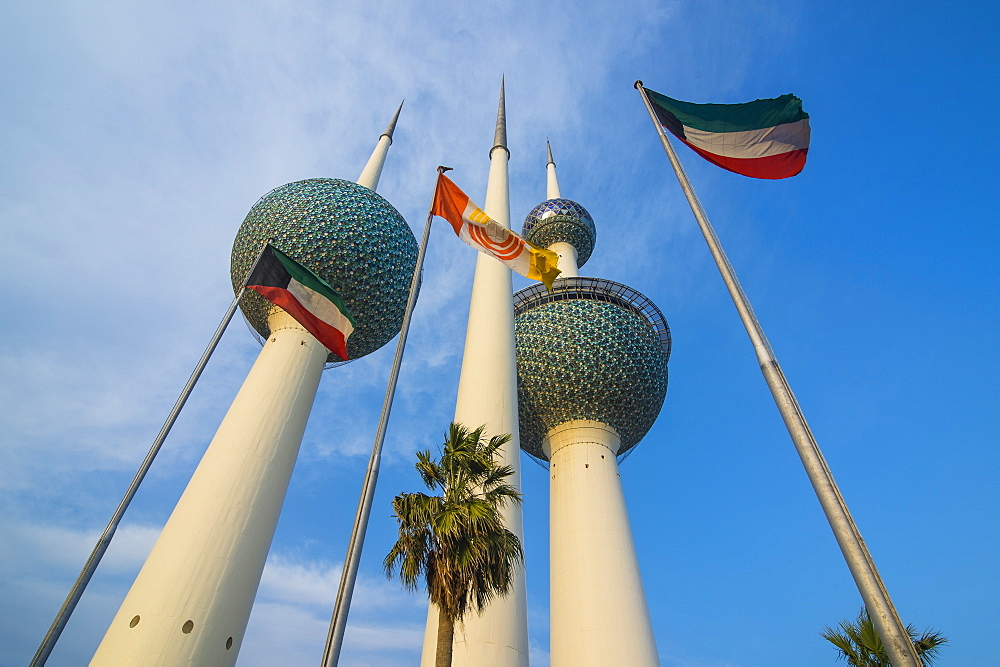 Landmark Kuwait towers in Kuwait City, Kuwait, Middle East