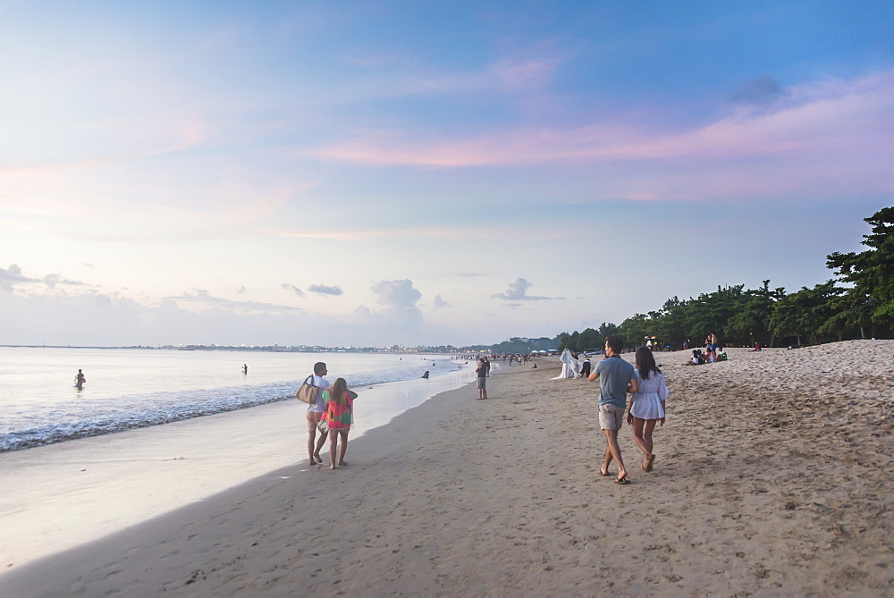 Sunset over Jimbaran beach, Bali, Indonesia, Southeast Asia, Asia