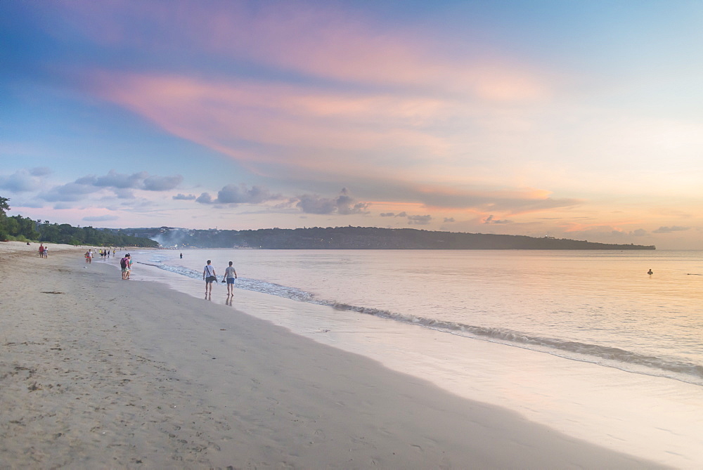 Sunset over Jimbaran beach, Bali, Indonesia, Southeast Asia, Asia