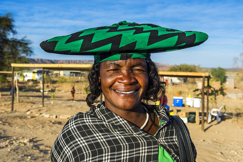 Herero woman, Ovapu, Kaokoland, Namibia, Africa