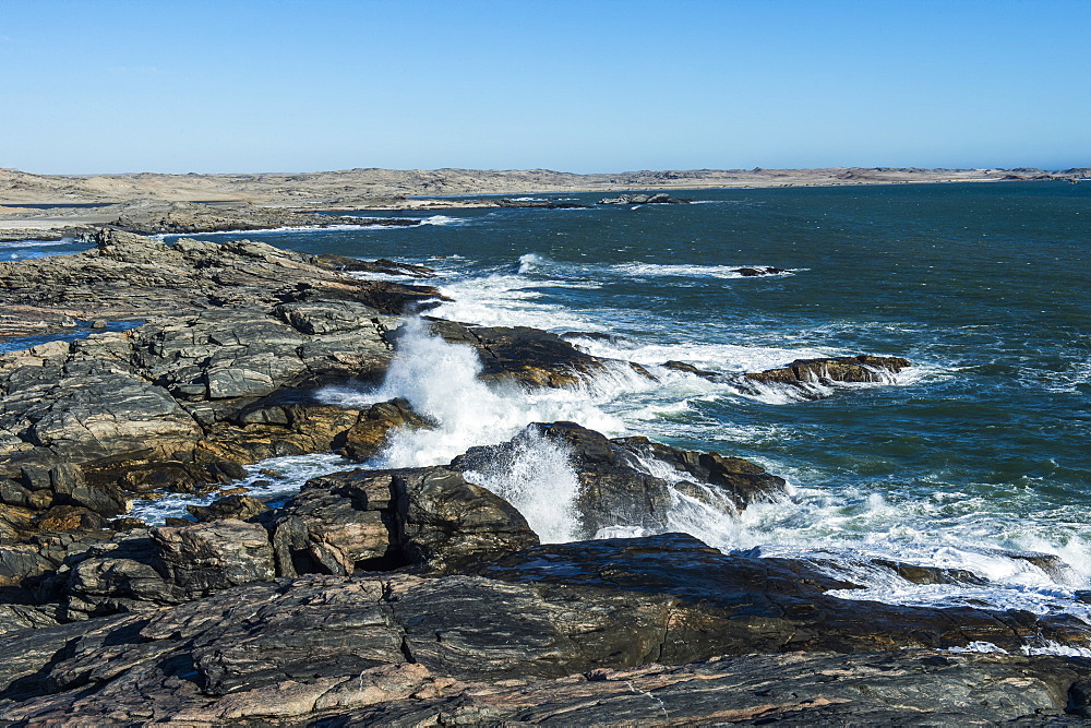 Wild Atlantic coastline on Dias Point, Luderitz, Namibia, Africa