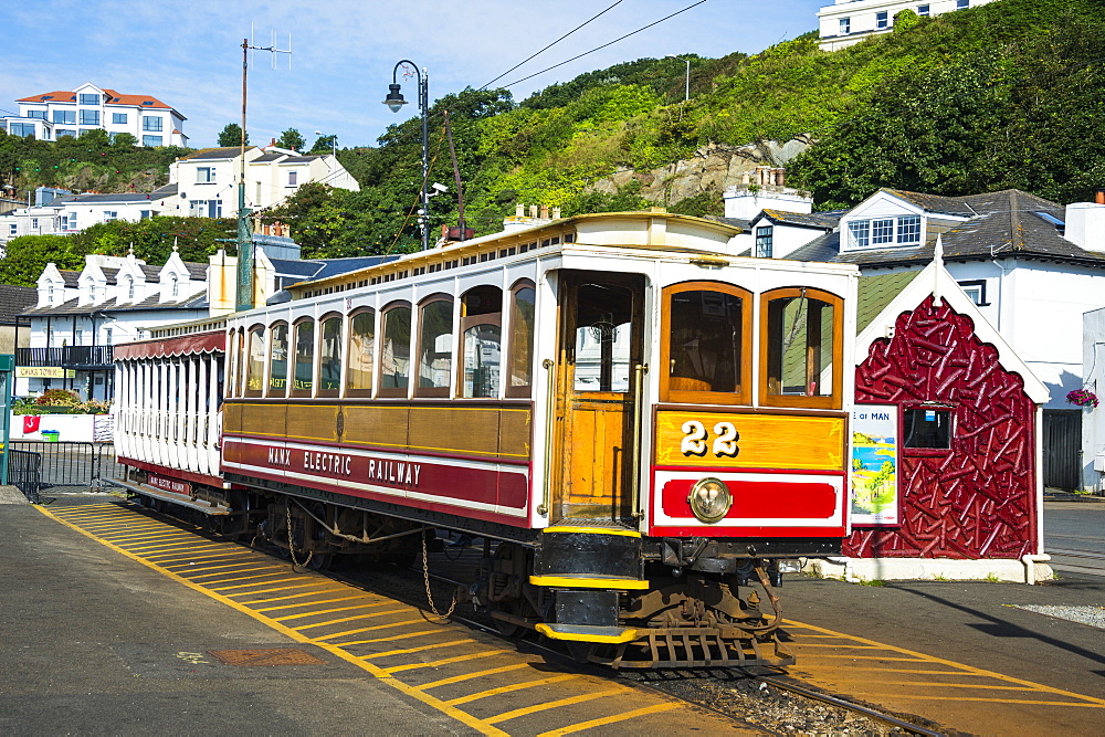 Old tram in Douglas, Isle of Man, crown dependency of the United Kingdom, Europe