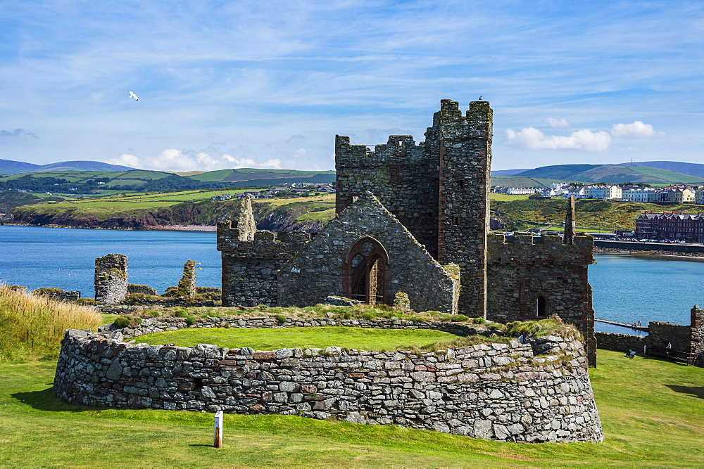 Peel Castle, Peel, Isle of Man, crown dependency of the United Kingdom, Europe