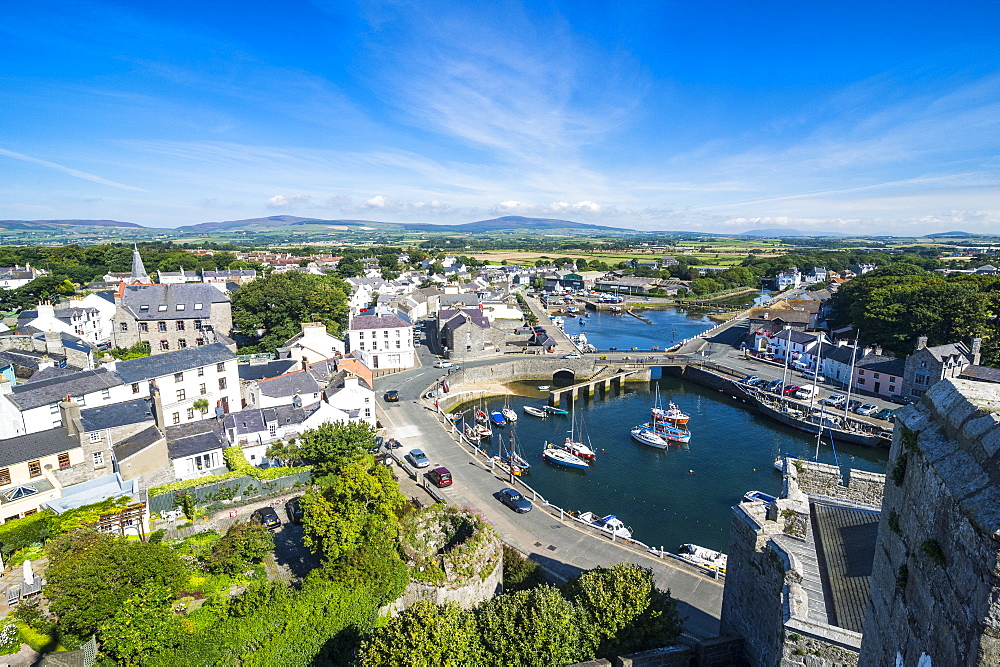 Overlook over Castletown, Isle of Man, crown dependency of the United Kingdom, Europe