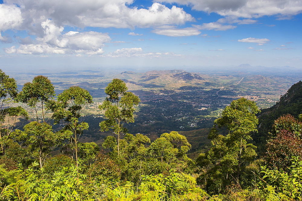 View over Zomba and the highlands from the Zomba Plateau, Malawi, Africa