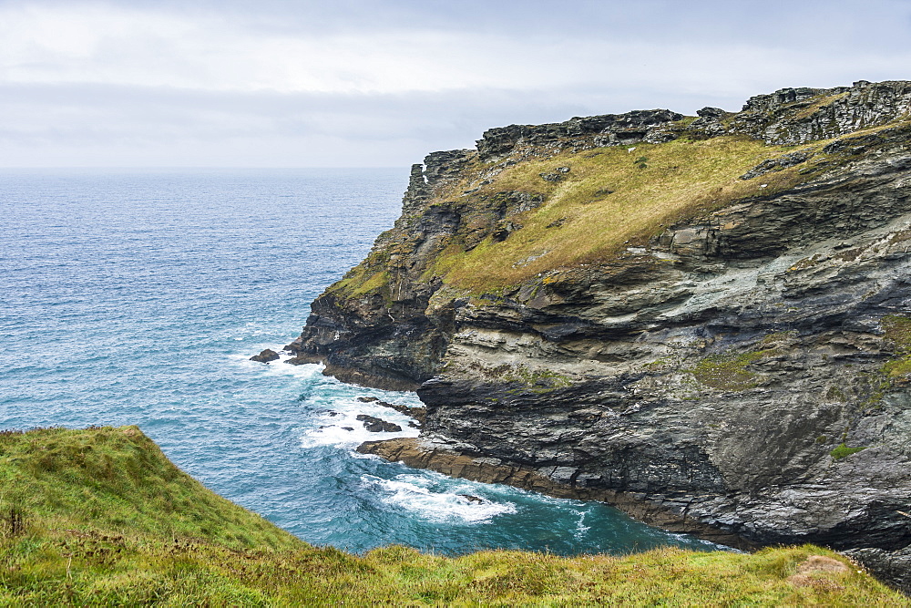 Tintagel Castle on Tintagel Island, Cornwall, England, United Kingdom, Europe