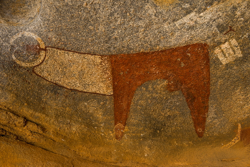 Cave paintings in Lass Geel caves, Somaliland, Somalia, Africa