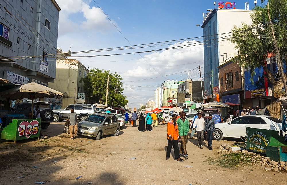 Dusty street in Hargeisa, Somaliland, Somalia, Africa