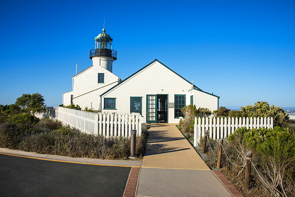 Old Point Loma lighthouse on the Cabrillo National Monument, Point Loma, San Diego, California, United States of America, North America