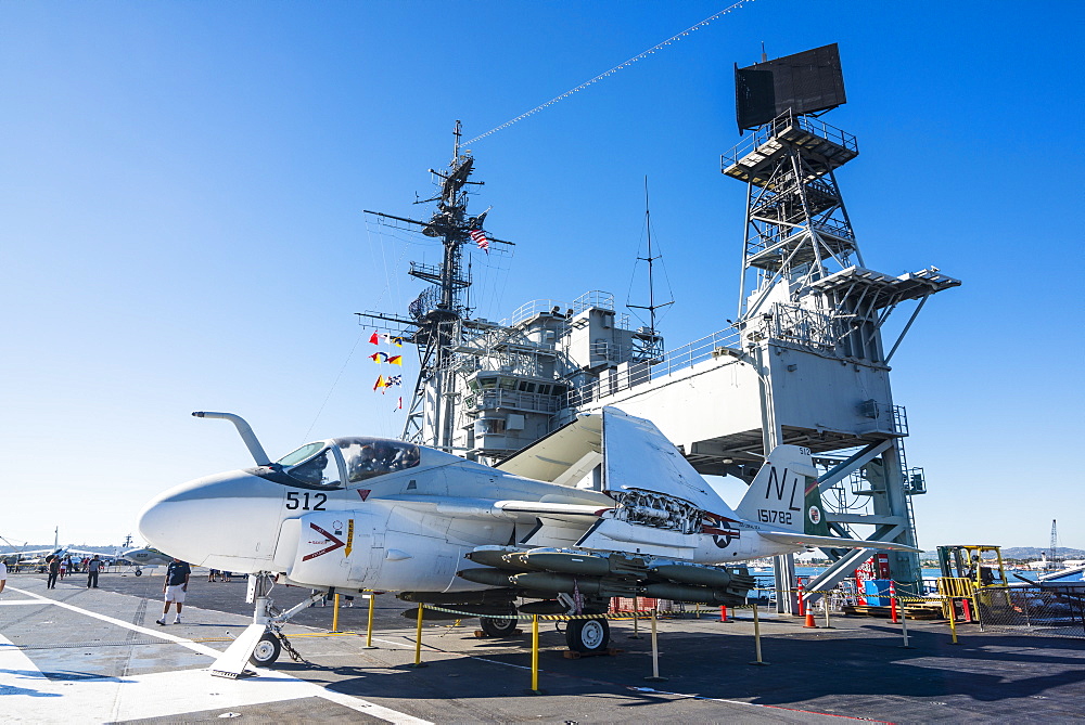 Fighter jet on deck of the USS Midway Museum, San Diego, California, United States of America, North America