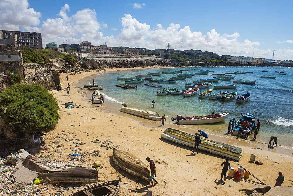 View over the old Italian harbour of Mogadishu, Somalia, Africa