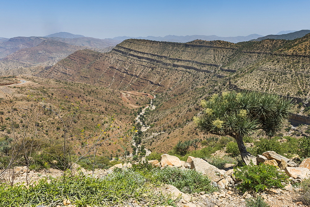 View over cliffs leading to the Danakil depression, Ethiopia, Africa