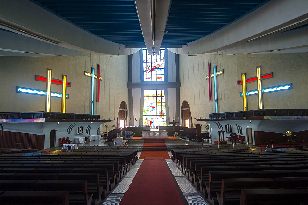 Interior of St. Paul's Cathedral, Abidjan, Ivory Coast, West Africa, Africa