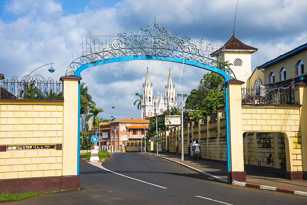 Road leading to the Cathedral of St. Isabel, Malabo, Bioko, Equatorial Guinea, Africa