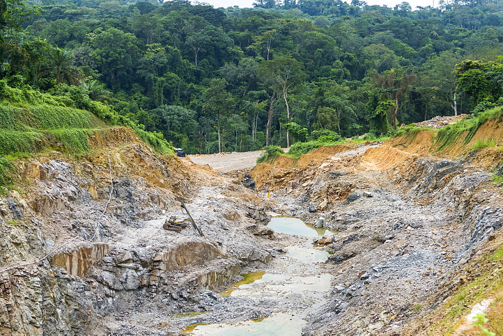 Huge Chinese road construction project in the southwest corner of Cameroon, Africa