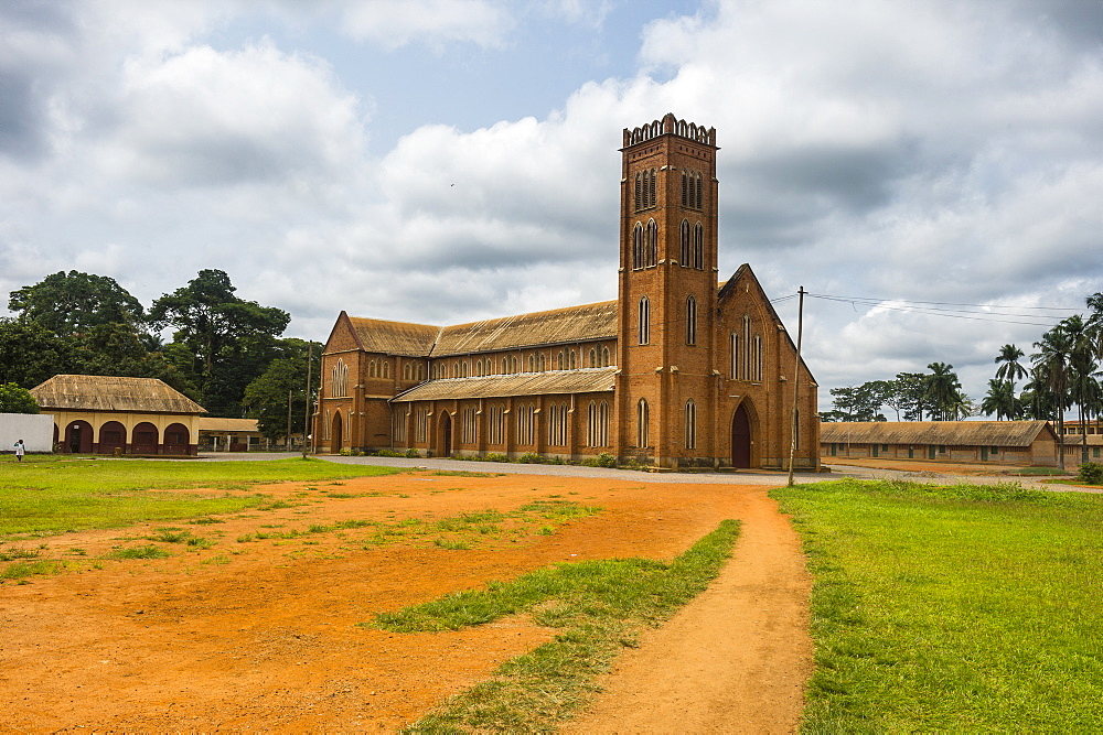 German colonial church in Mbalmayo, deep in the jungle of Cameroon, Africa