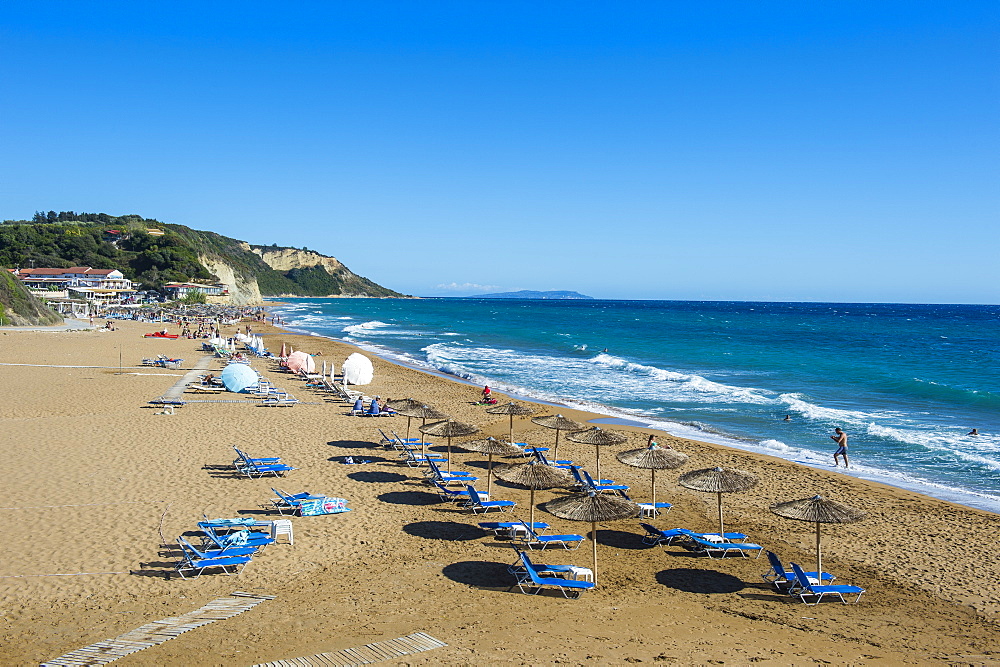 The beach of Argios Georgios, Corfu, Ionian Islands, Greek Islands, Greece, Europe