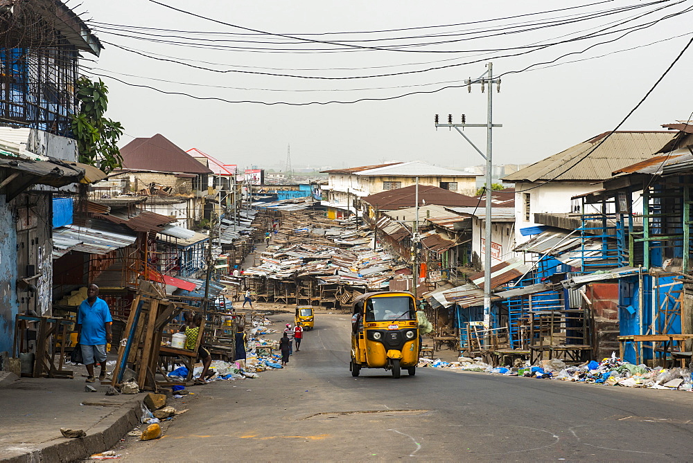 Waterfront market in the center of Monrovia, Liberia, West Africa, Africa