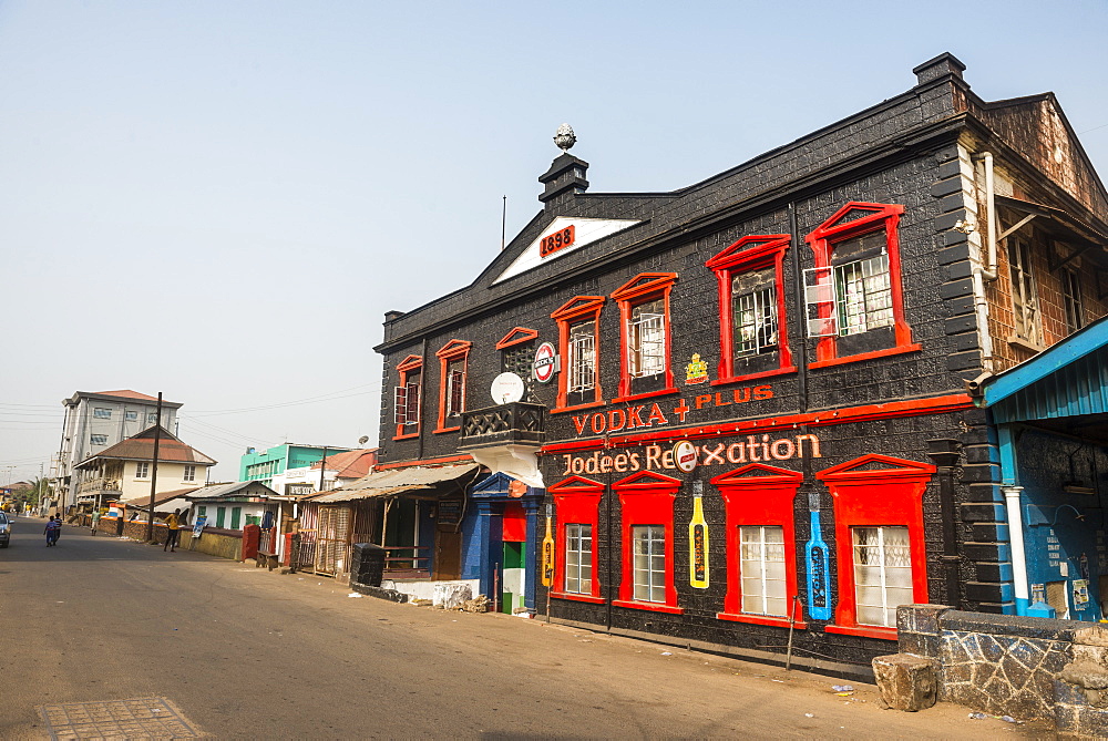 Colonial building in downtown Freetown, Sierra Leone, West Africa, Africa