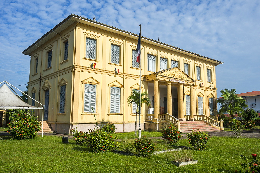 Old colonial buildings in Saint Laurent du Maroni, French Guiana, Department of France, South America