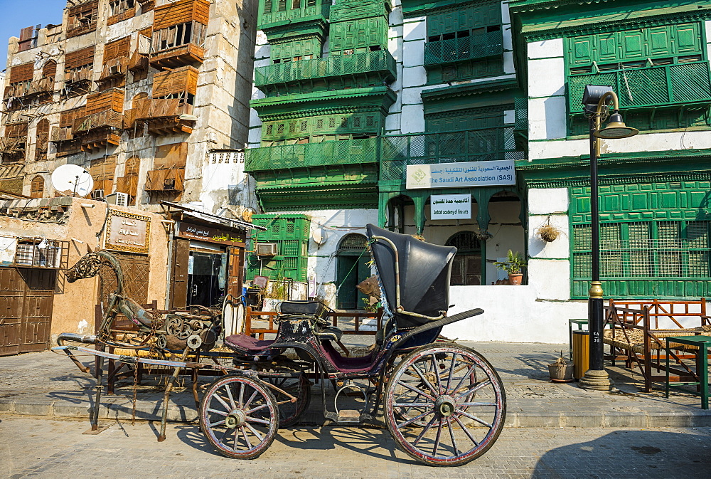 Traditional houses in the old town of Jeddah, UNESCO World Heritage Site, Saudi Arabia, Middle East