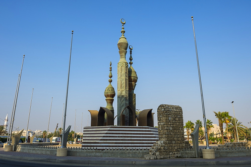 Beautiful monument at the entrance to the old town of Jeddah, Saudi Arabia, Middle East