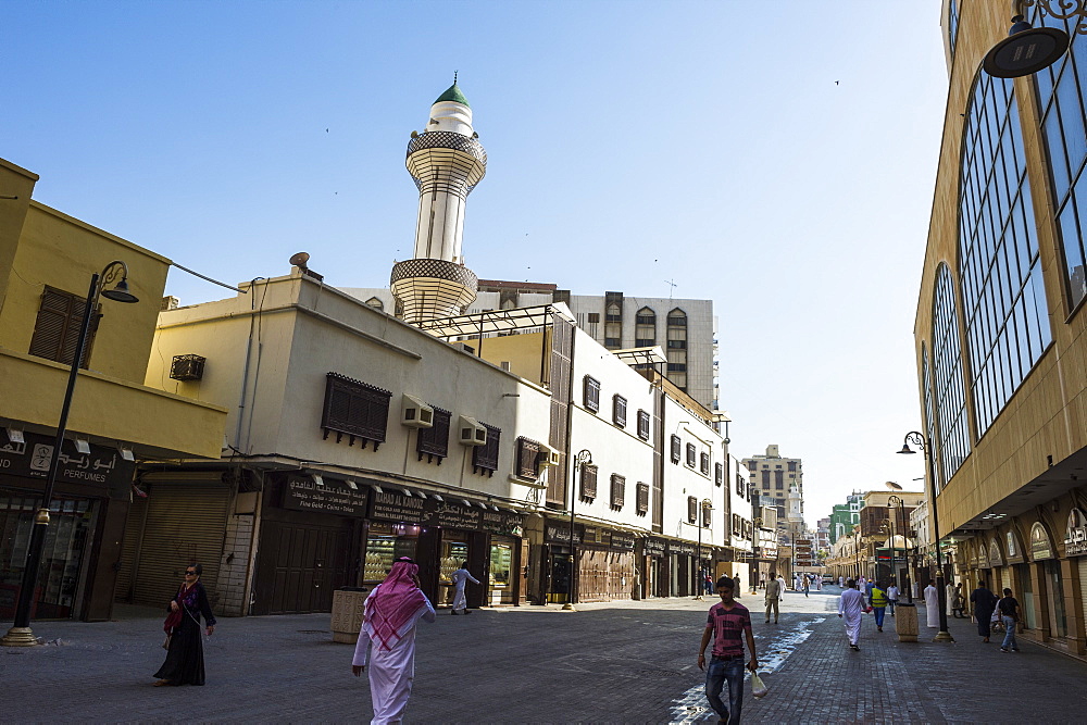 The bazaar area of the old town of Jeddah, UNESCO World Heritage Site, Saudi Arabia, Middle East