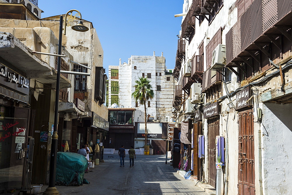 Traditional houses in the old town of Jeddah, UNESCO World Heritage Site, Saudi Arabia, Middle East