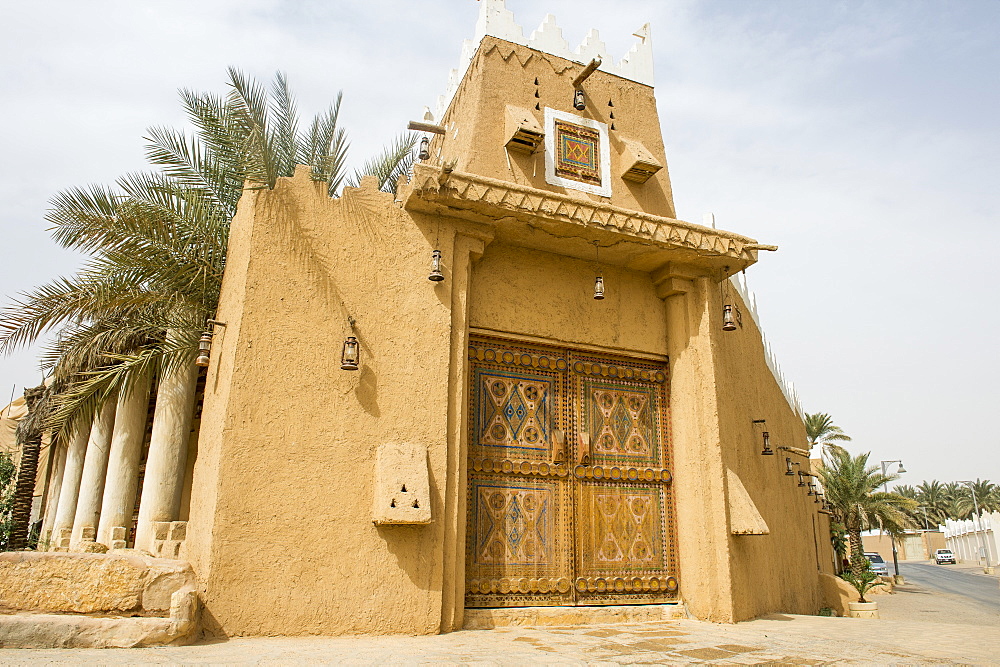 Beautiful coloured door, Diriyah, UNESCO World Heritage Site, Riyadh, Saudi Arabia