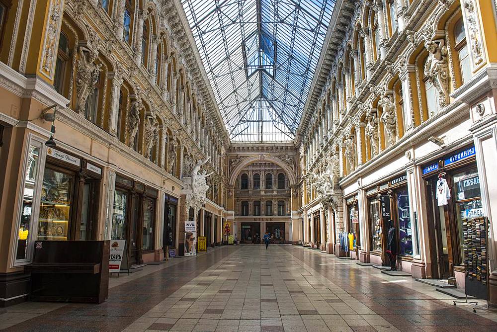 Beautiful historic shopping passage, Odessa, Black Sea, Ukraine, Europe