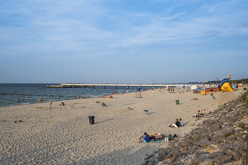 Central beach of Kolobrzeg on the Baltic Sea, Poland, Europe