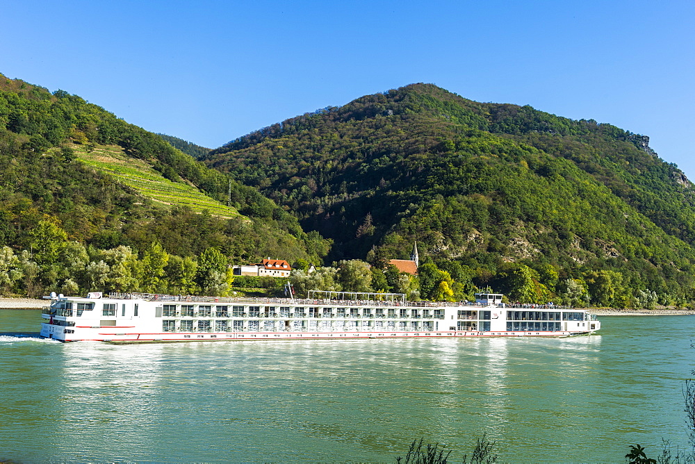 Cruise ship on the Danube, Wachau, Austria, Europe