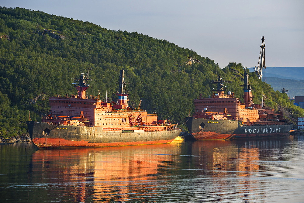 Atomic ice breaker in the harbour of Murmansk, Russia, Europe