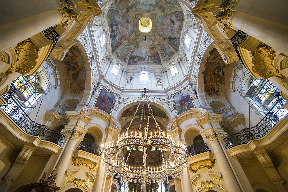 Interior of the St. Nicholas Church, Mala Strana, Prague, Czech Republic, Europe