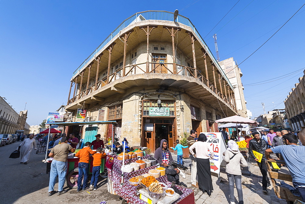 Historic Baghdad cafe, Shahbandar Cafe, Baghdad, Iraq, Middle East