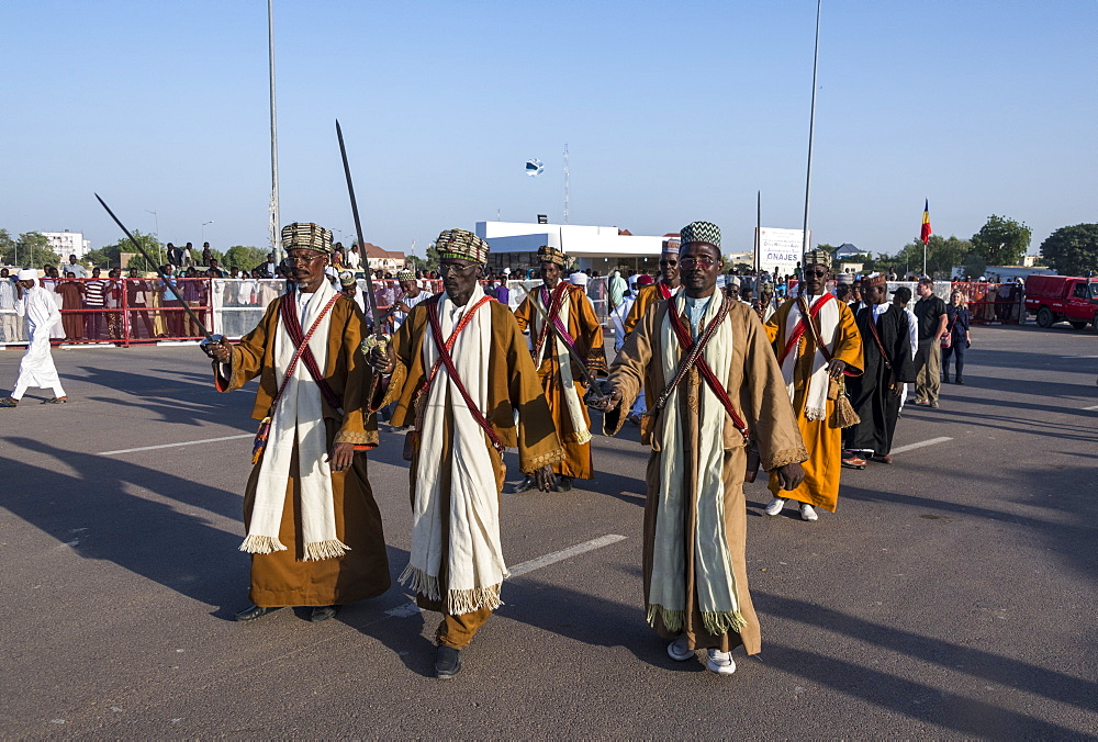 Traditional Toubou dance, tribal festival, Place de la Nation, N'Djamena, Chad, Africa