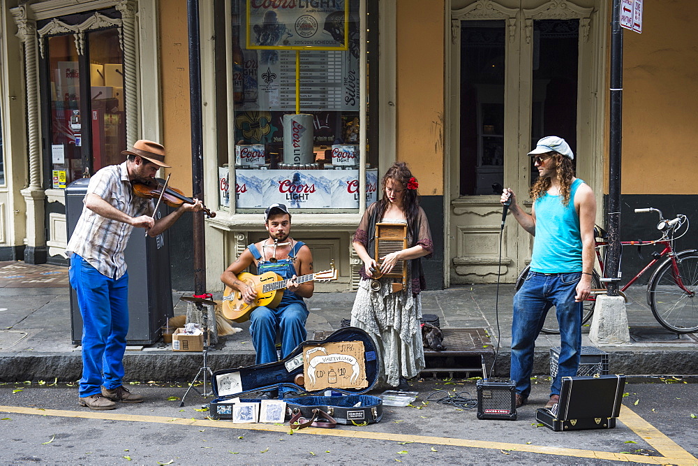 Street musicians in the French Quarter, New Orleans, Louisiana, United States of America, North America