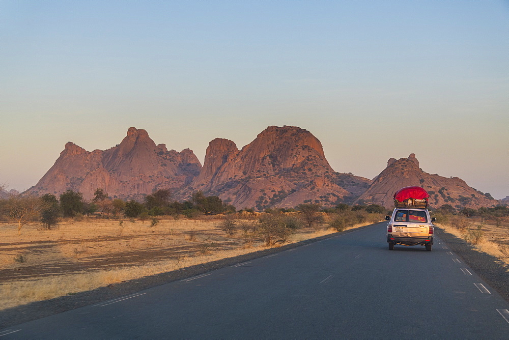 Road leading through southern Chad, Africa