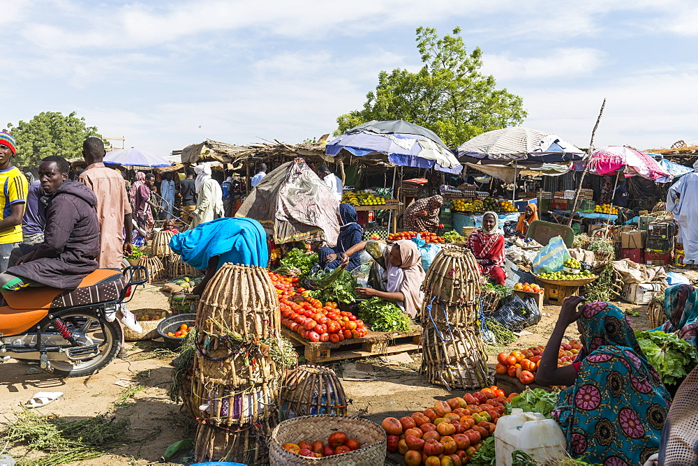 Market scene, Abeche, Chad, Africa