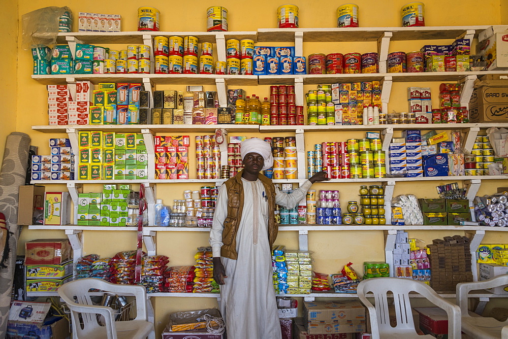 Toubou man in a store, Sahel, Chad, Africa