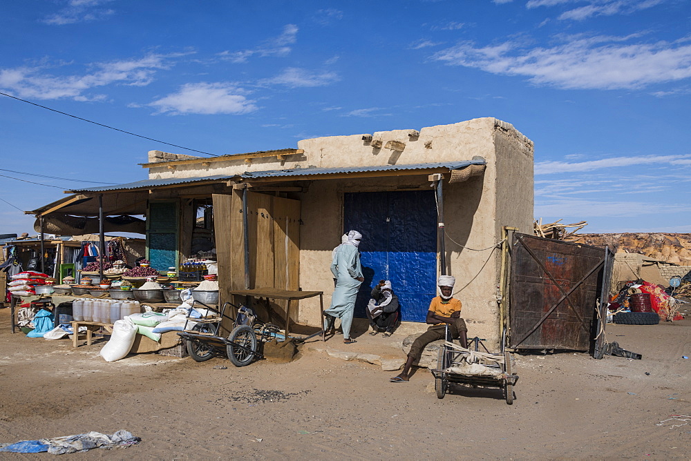 Market stalls in the desert town of Faya-Largeau, northern Chad, Africa