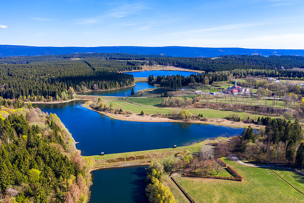 The Upper Harz Water Regale, taken by drone, UNESCO World Heritage Site, Goslar, Lower Saxony, Germany, Europe