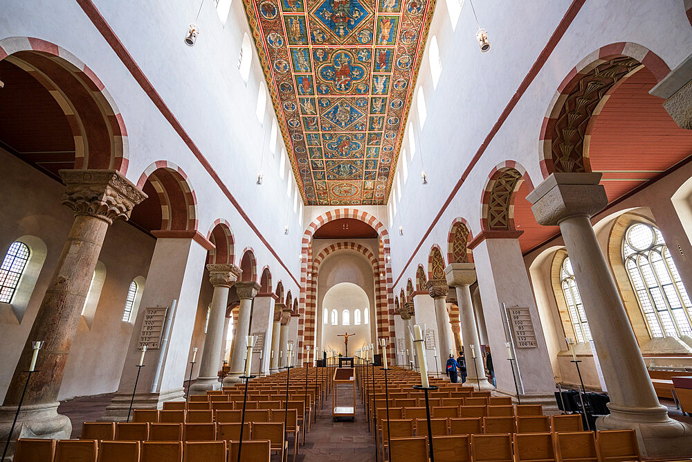 Interior of St. Michael's Church, UNESCO World Heritage Site, Hildesheim, Lower Saxony, Germany, Europe