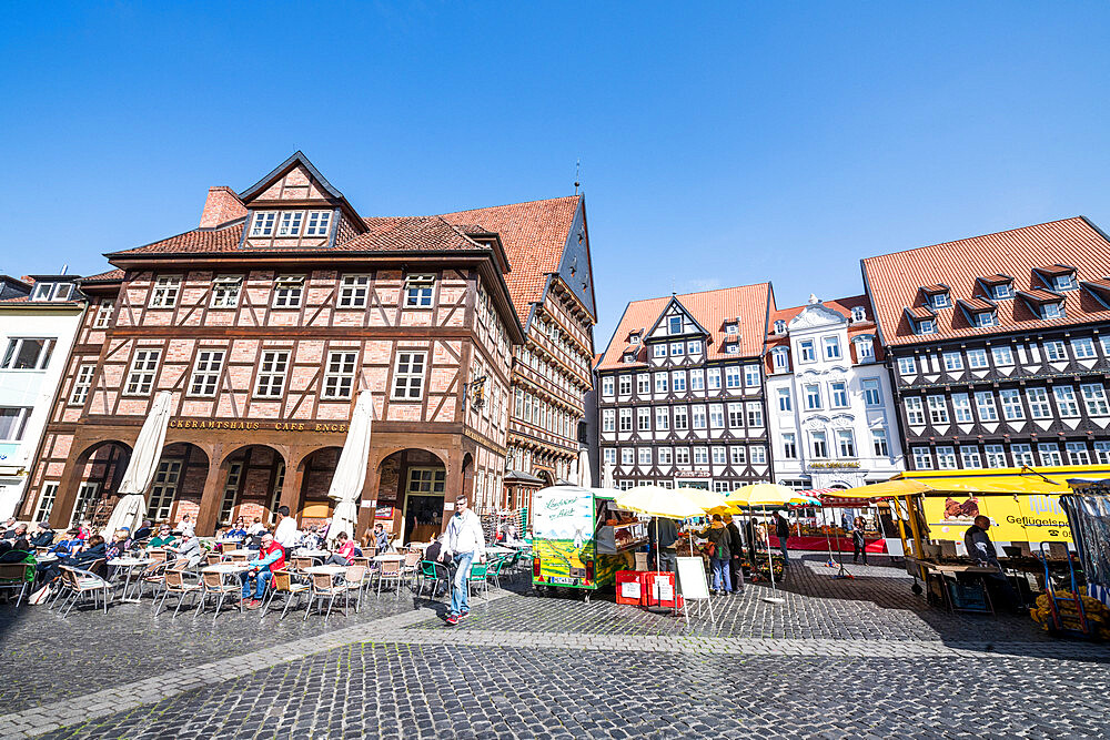 Historic market square, UNESCO World Heritage Site, Hildesheim, Lower Saxony, Germany, Europe