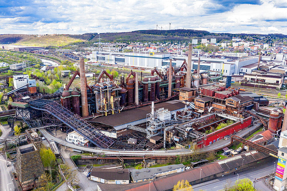 View over the Voelklingen Ironworks, UNESCO World Heritge Site, Saarland, Germany, Europe