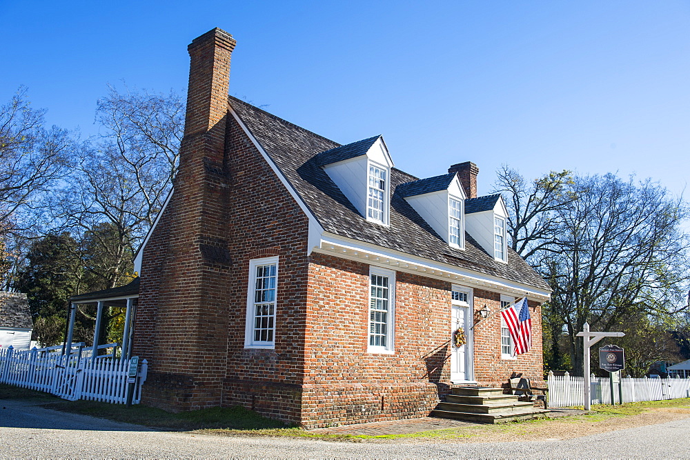 Historical houses in historical Yorktown, Virginia, United States of America, North America